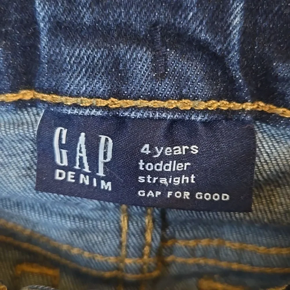 GAP Little Boys Blue Jeans 4 Straight Fit Denim Adjustable Waist Toddler Pants